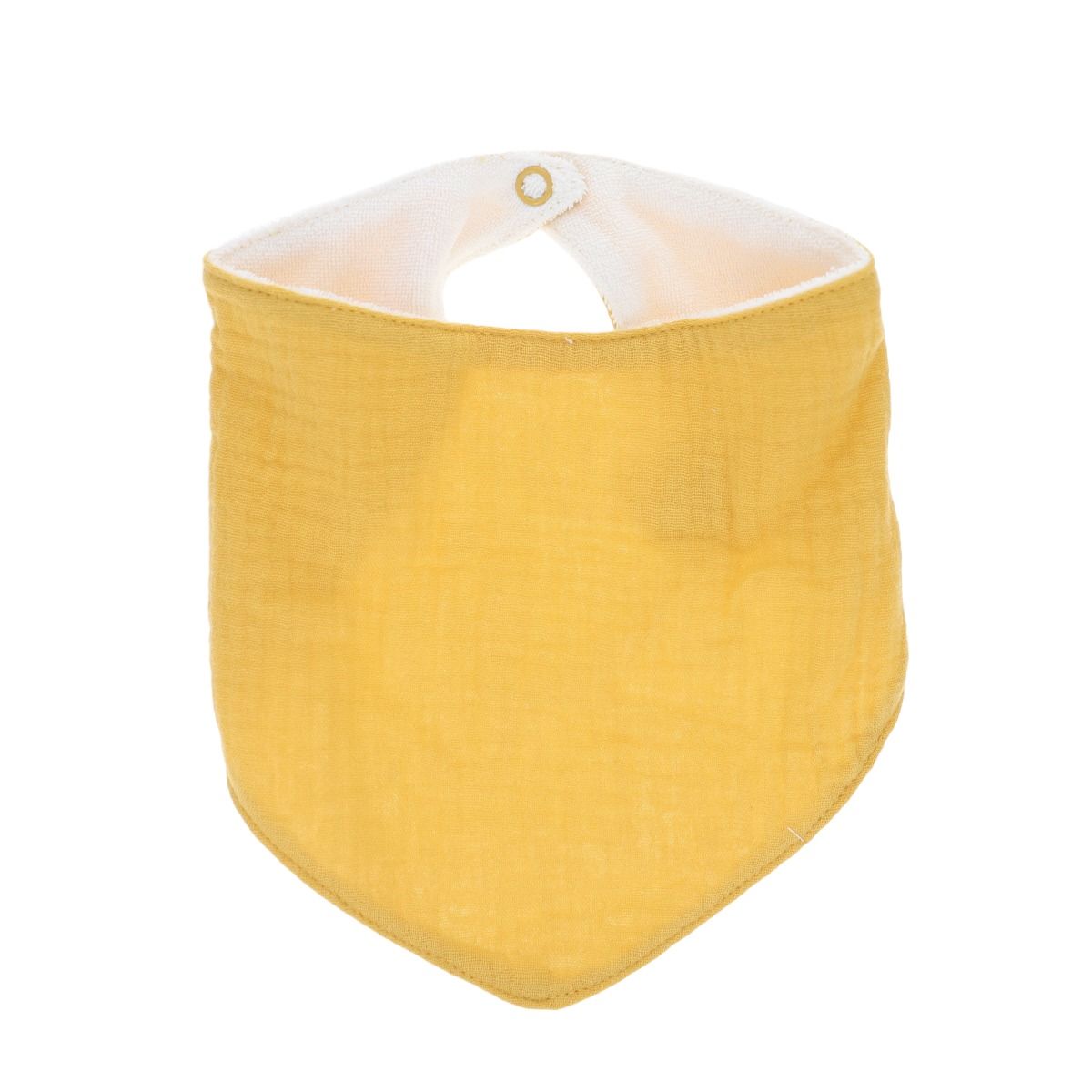 Bavoir bandana en gaze de coton jaune miel Amande
