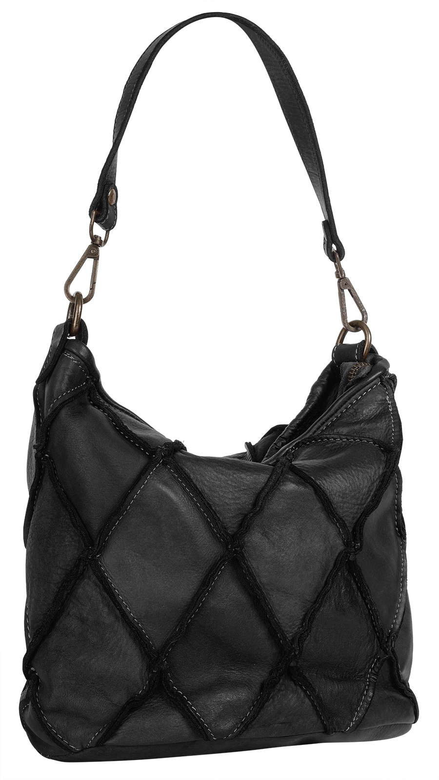 Samantha Look Henkeltasche echt Leder, Made in Italy