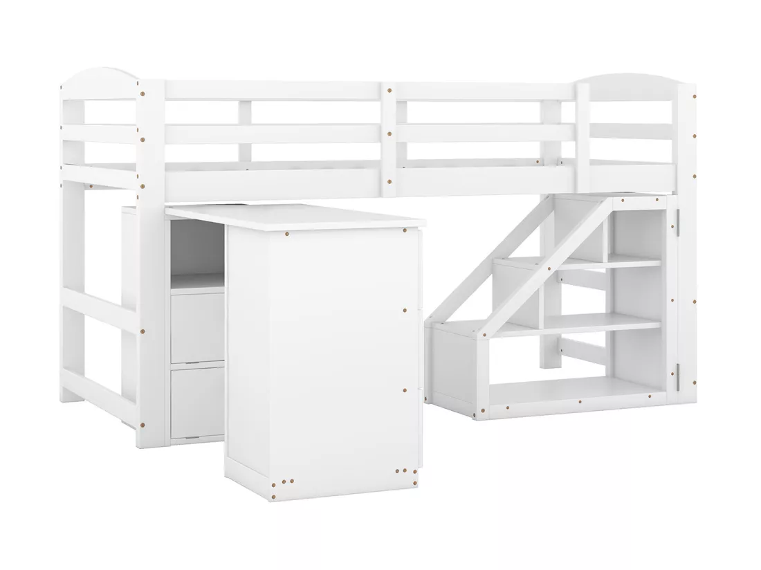 Lit gigogne cabane - 2 x 90 x 190 cm - Beige- Sweiko