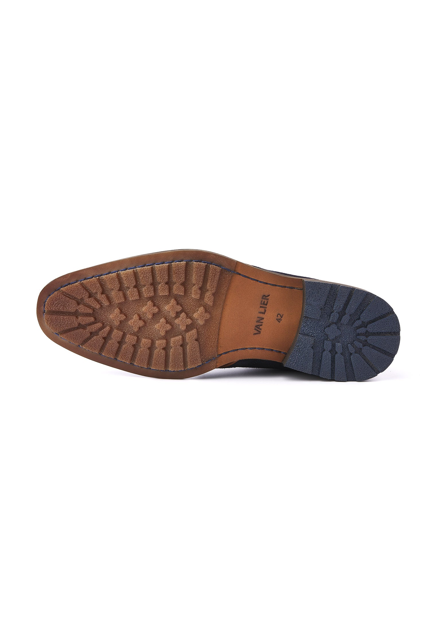Navy blauw suède Montana halfhoge veterschoen