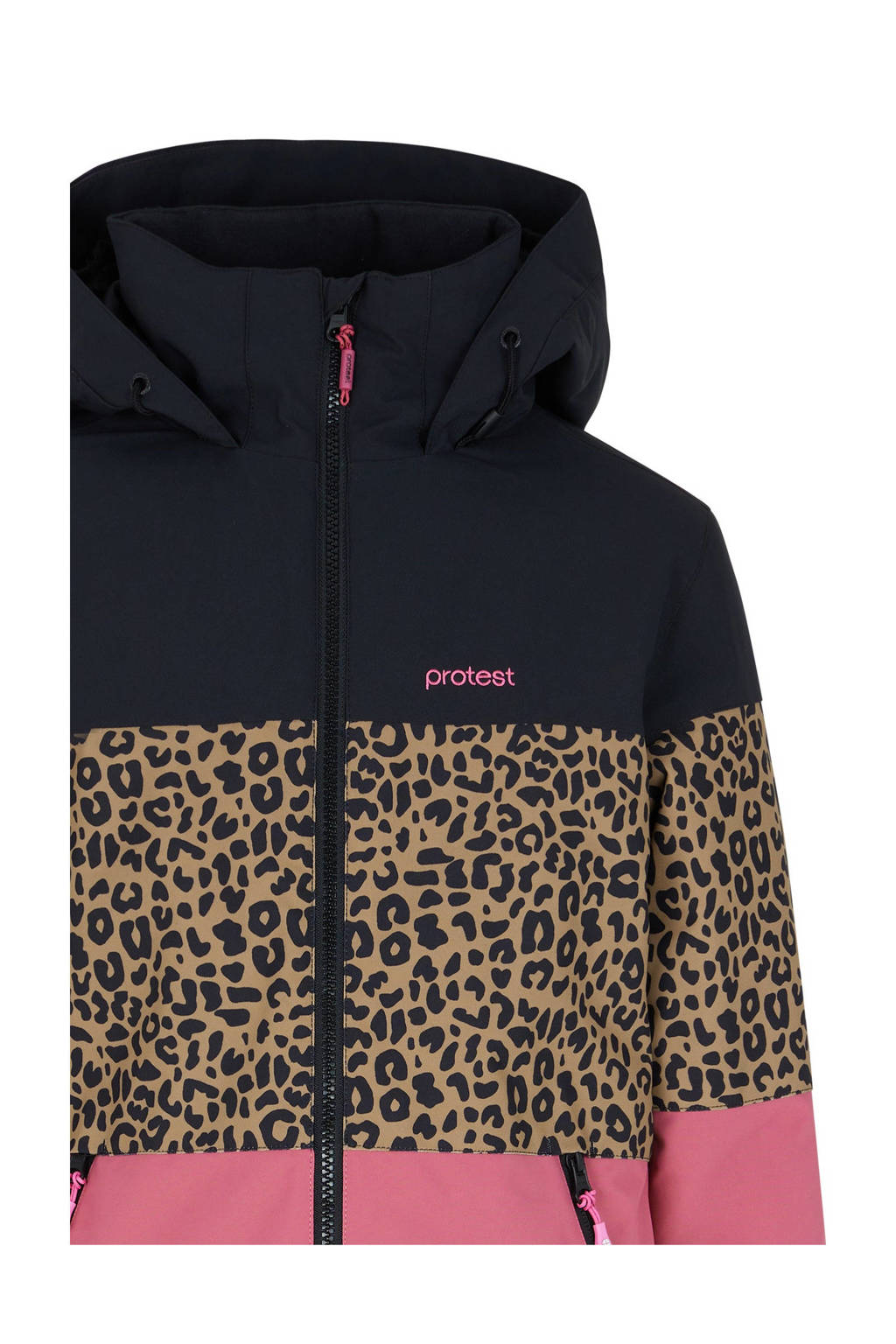Protest ski-jack Fugee Jr oudroze/zwart/camel