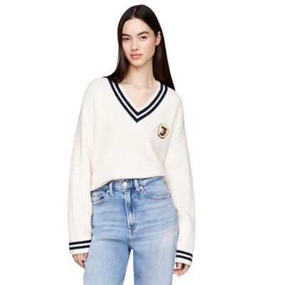Pull femme Vnck Crest Cable TOMMY HILFIGER