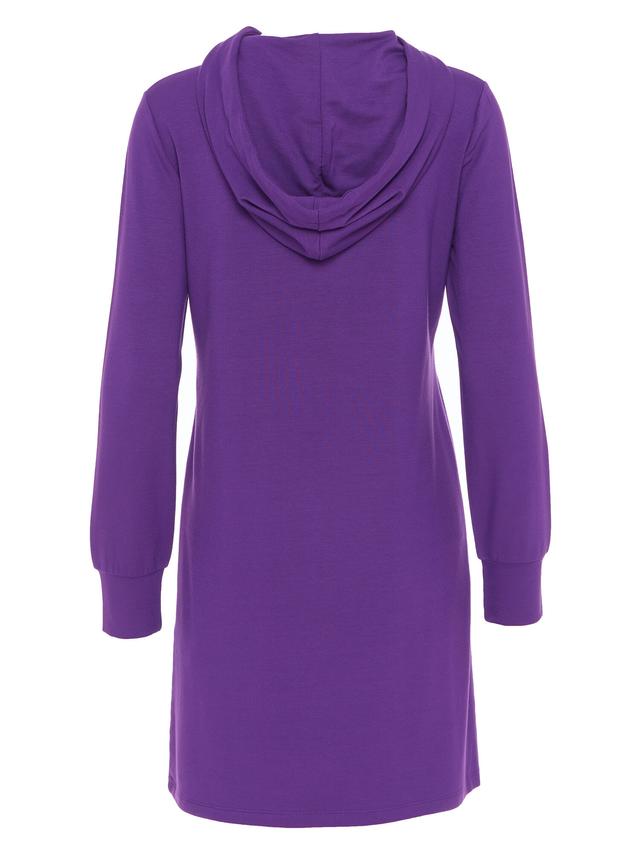 Sweatshirtkleid mit Kapuze und Pailletten