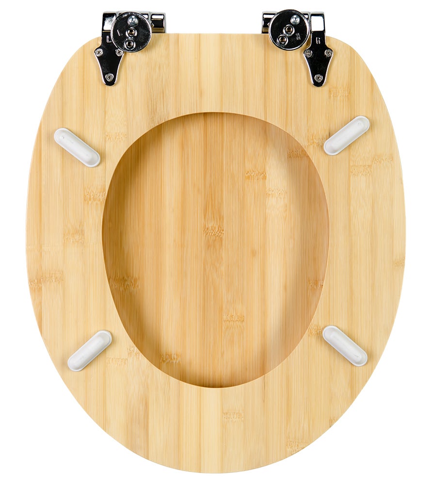 Toiletzitting van bamboe met softclose-mechanisme