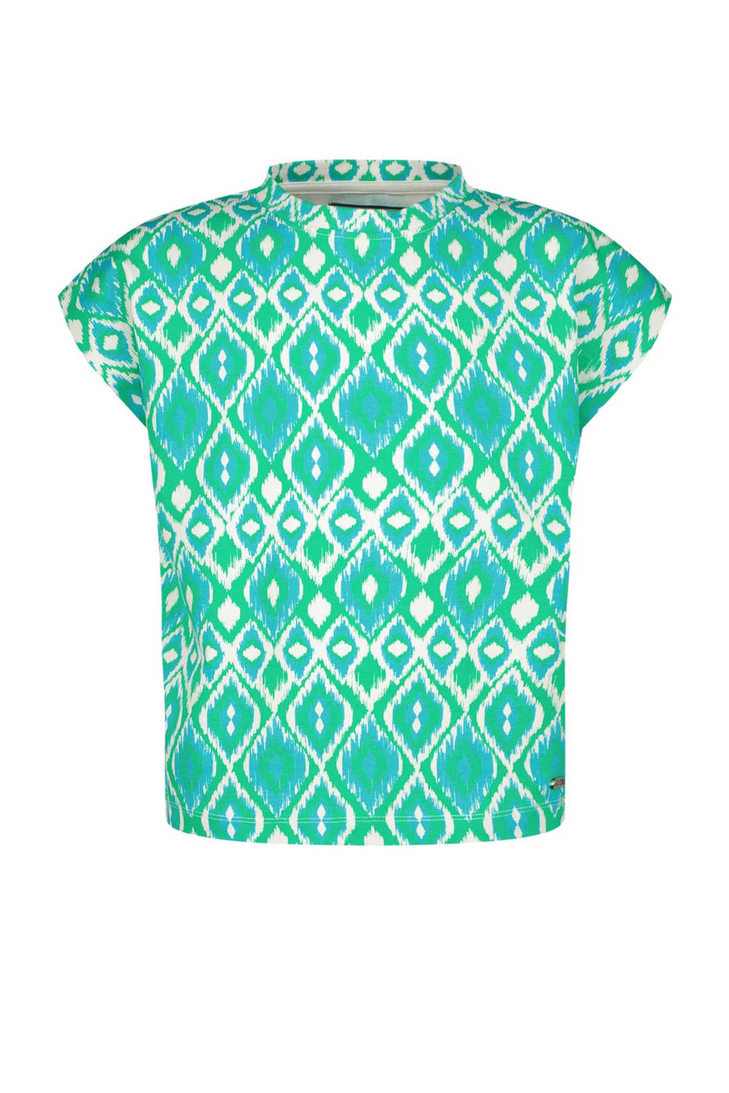 Raizzed top Sofa met all over print fel mintgroen/zachtgeel