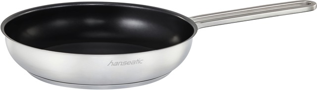 Hanseatic Pfannen-Set »DAILY« Edelstahl 18/10 Set, 1x Pfanne 24 cm, 1x Servierpfanne 28 cm mit Deckel, 3 Stk. tlg. mit Antihaftbeschichtung, für alle Herdarten, Induktion