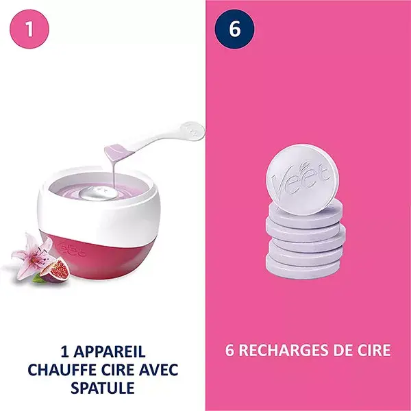 Aquecedor de cera elétrico Veet Spawax + 6 refis