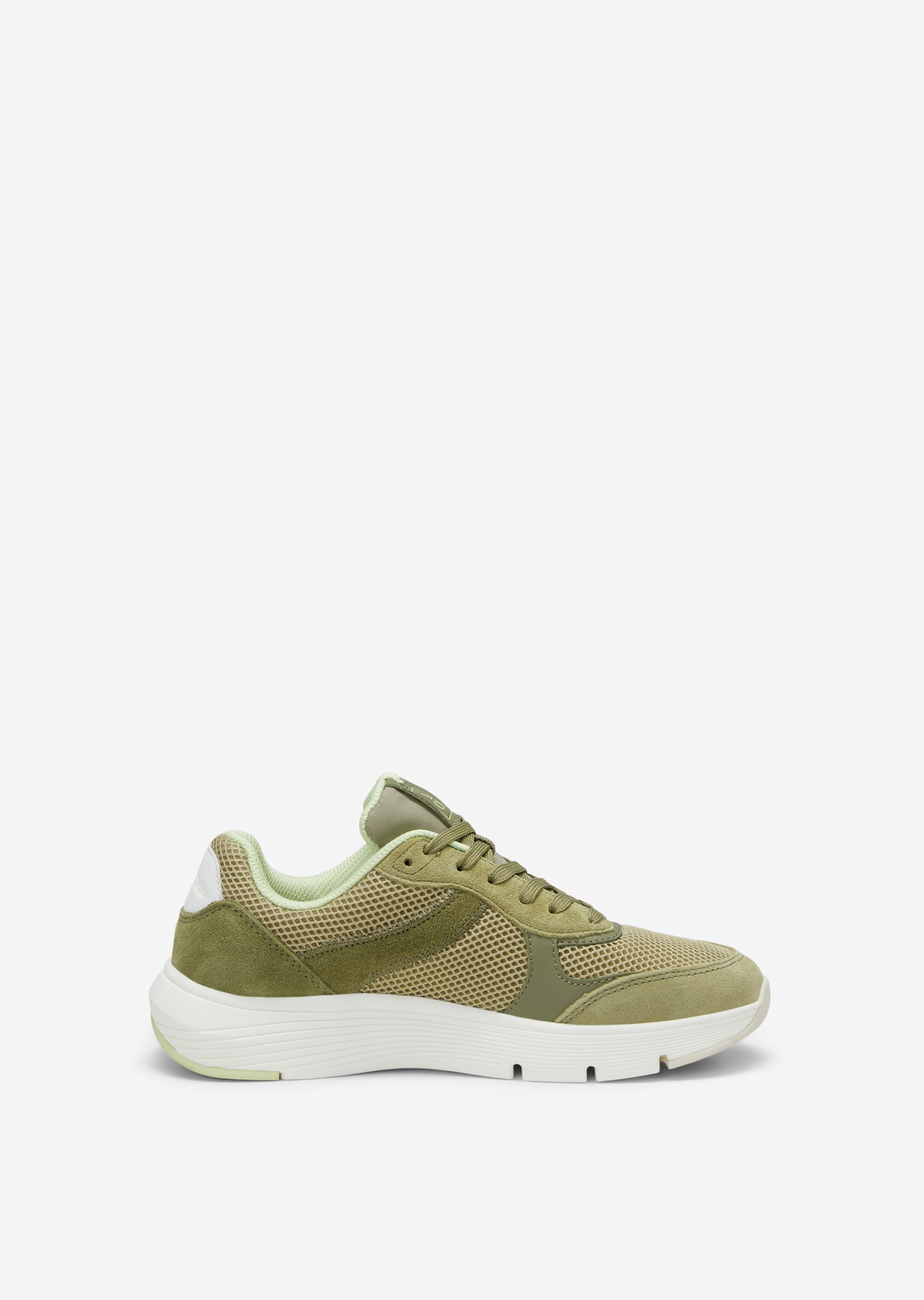 Sneaker aus Veloursleder-Mix mit Mesh