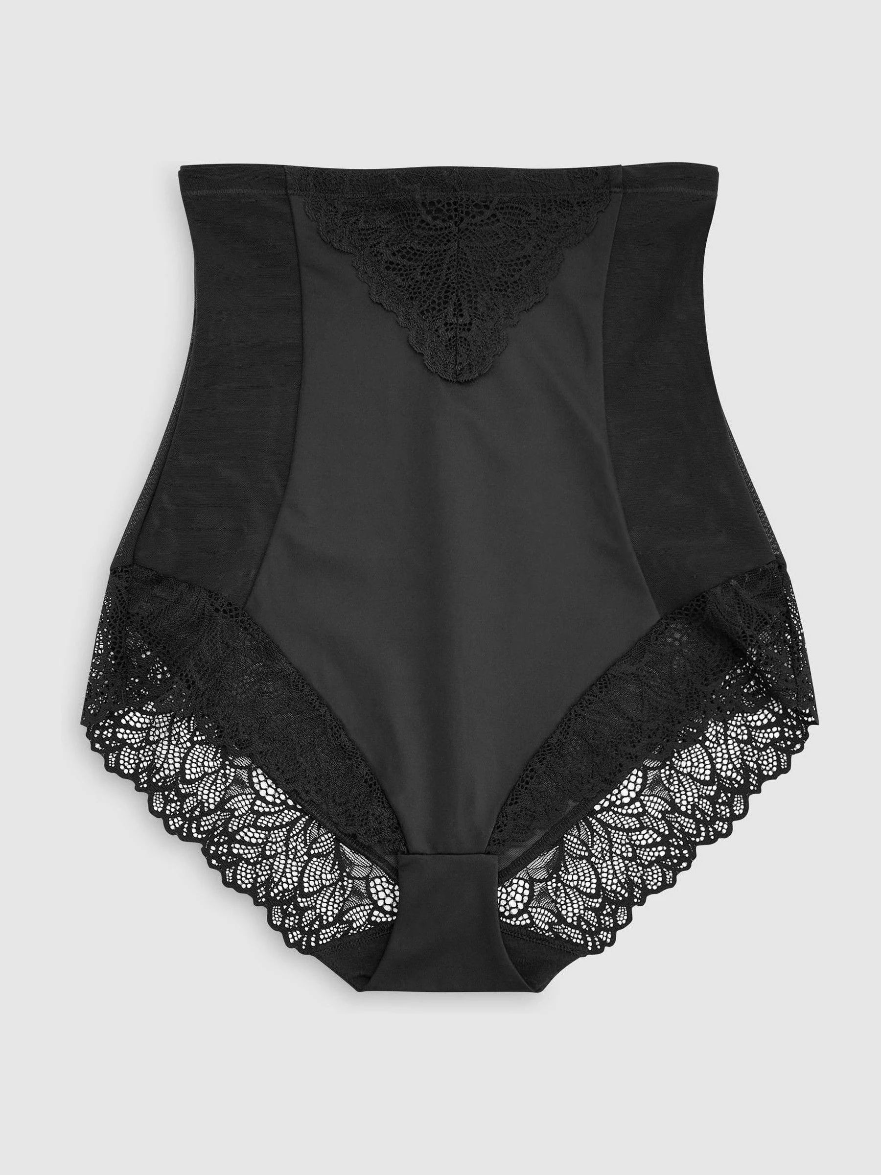Zwart - Vormende slip met stevige buikcorrectie