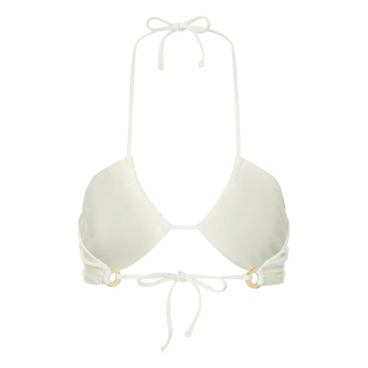 Alma Deia Maillot de bain Triangle Inversé Froncé à Nouer | Blanc cassé