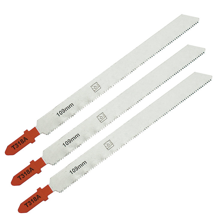 3 lames de scie sauteuse T droite propre Métal fin - acier