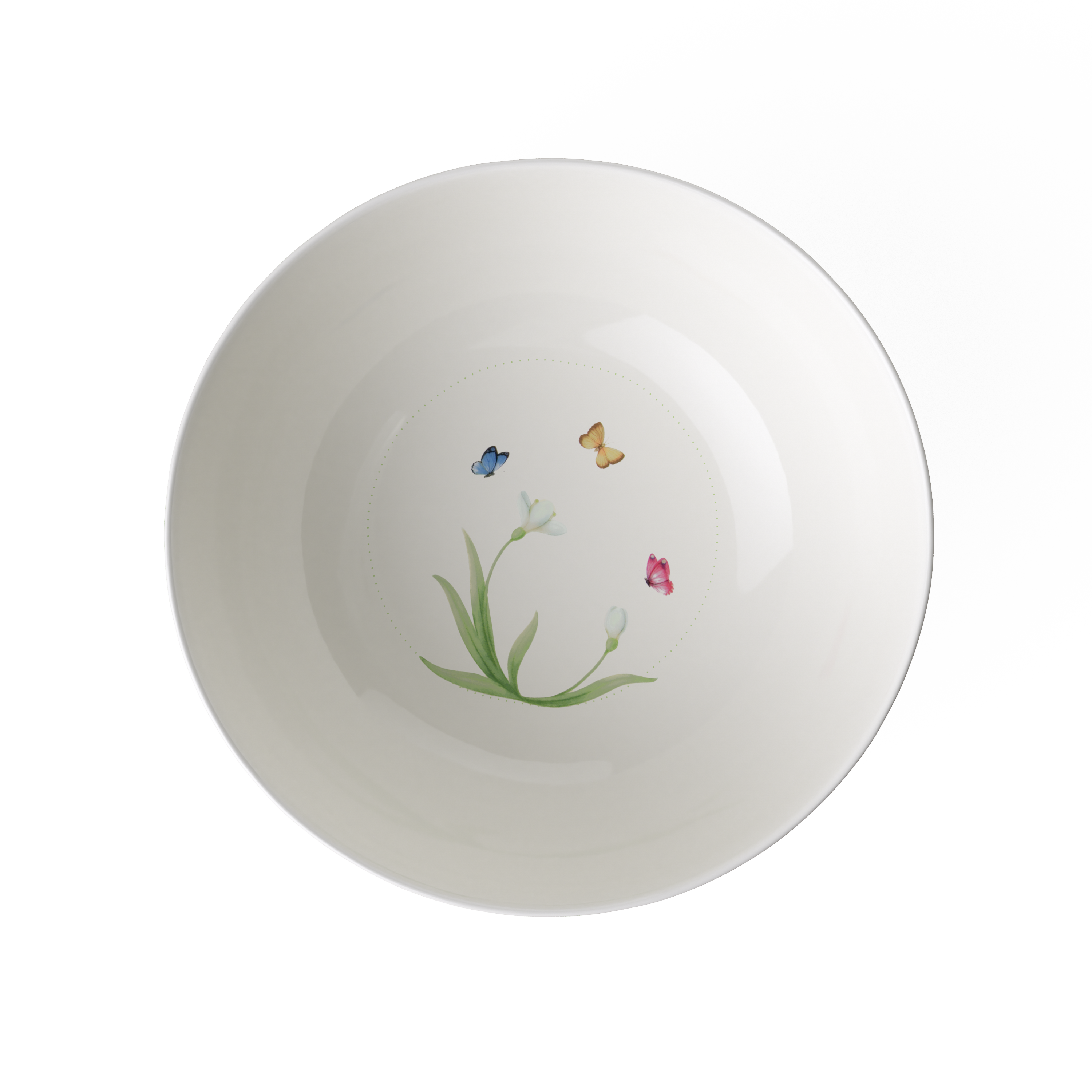 Colourful Spring Salad serving bowl Green, 57.5 oz, Premium Porcelain