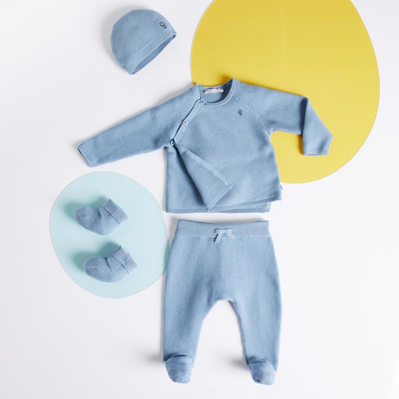 Legging tricot côtelé bleu naissance Bleu
