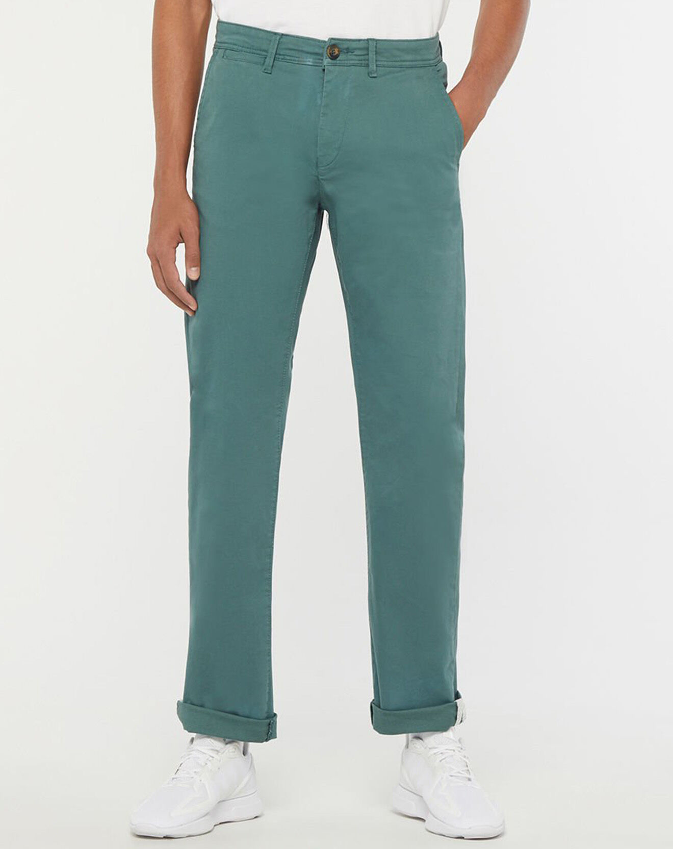 Galeries Lafayette Pantalon Chino en Coton Bio Relax Kutrelax vert