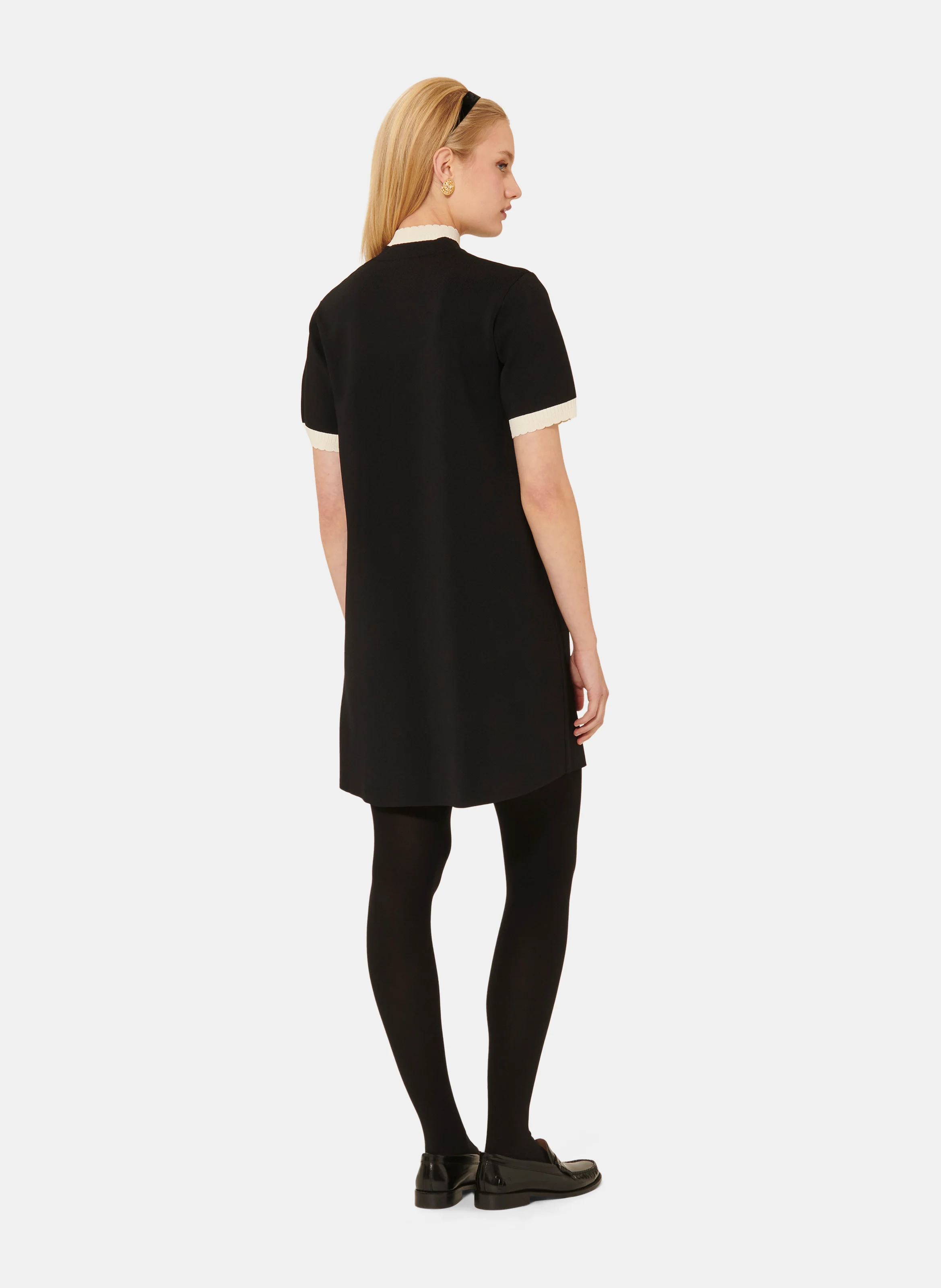 ROSANE - Robe courte col montant | Noir
