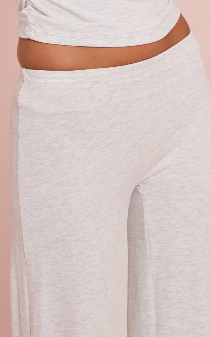 Gris Cendré Pantalon De Détente Droit Taille Basse En Coton Doux