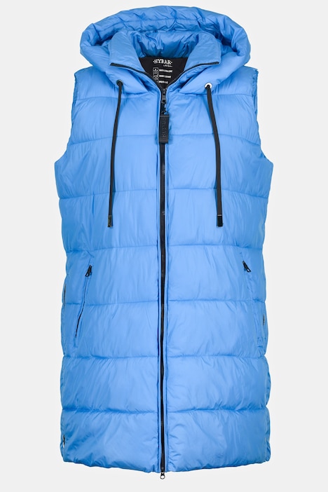 HYPRAR Long-Steppweste, seitliche Zipper, Stehkragen