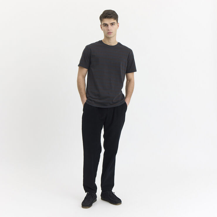 By Garment Makers Fabian Striped tee Jet black