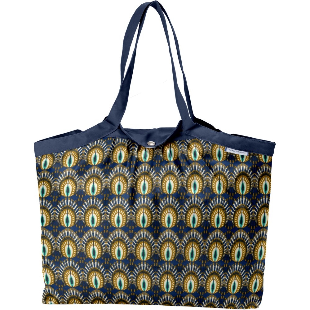 Sac Cabas Taille Moyenne Plissé Plumes De Paon
