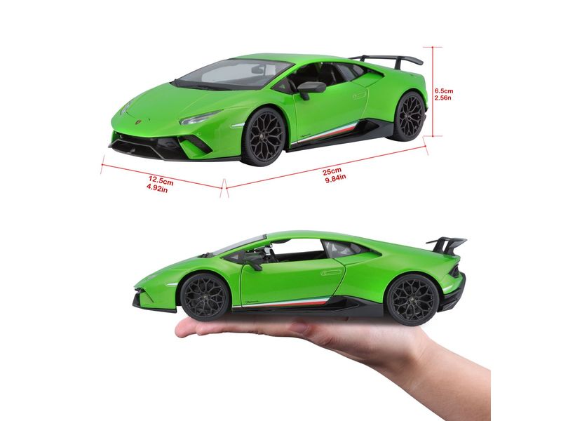 Maisto Sportwagen Lamborghini Huracan Perf 1:18, Grün Sammlermodell im Massstab 1:18