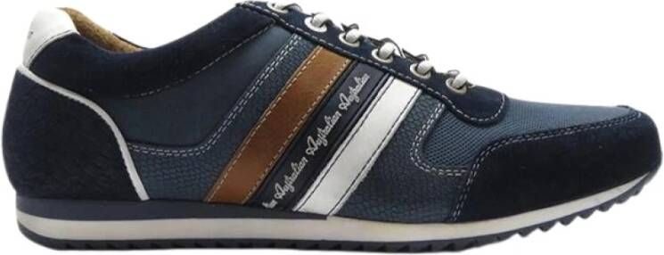 Australian Blauwe Suède Lage Sneakers Camaro Multicolor Heren
