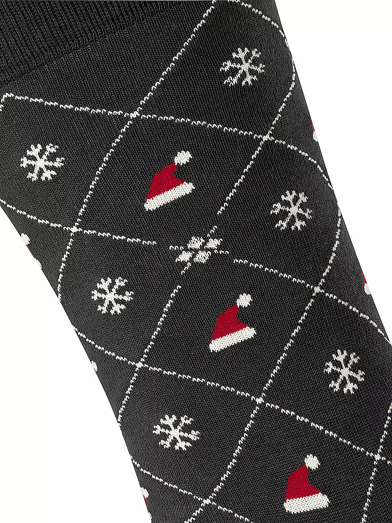 BURLINGTON Herren Socken X-MAS ARGYLE 40-46 black schwarz