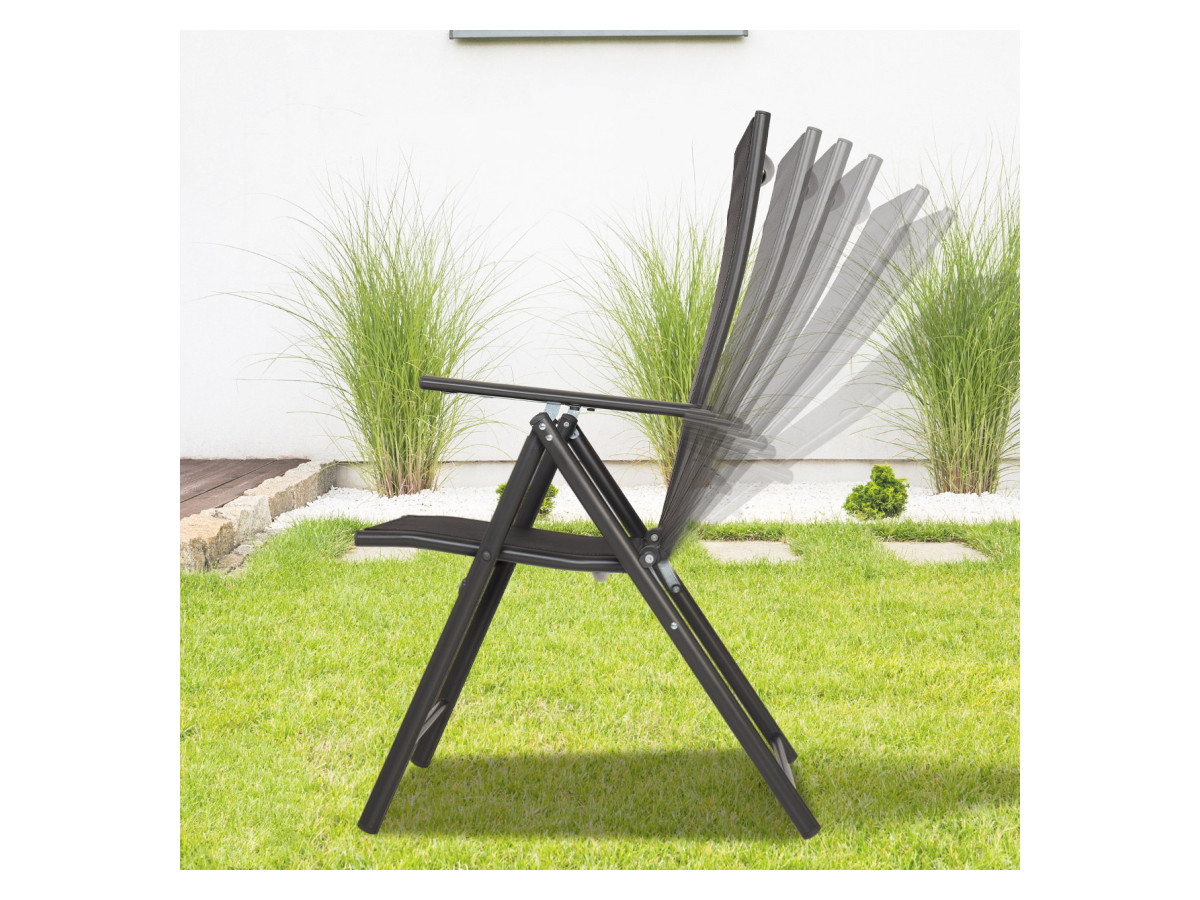 Infinity goods set van 4 verstelbare tuinstoelen - Black