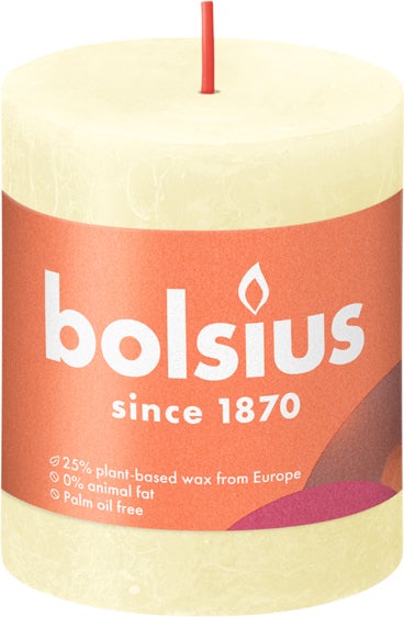 Bolsius stompkaars Rustiek Shine licht geel 35 uur D 6,8 H 8 cm