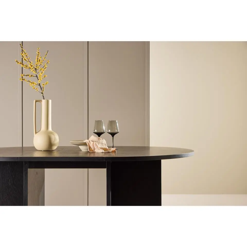 Svea - Valerio ronde vergrotbare eettafel - ø120 cm - zwart
