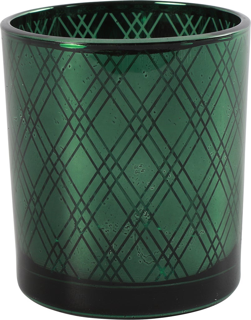 Countryfield waxinelichthouder Darci groen D 7 H 8 cm