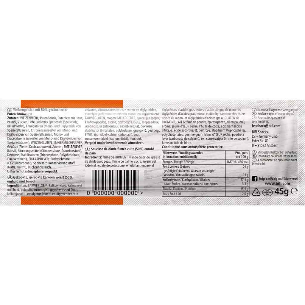 Bifi Roll Turkey 24x45g=1080g MHD:8.4.25