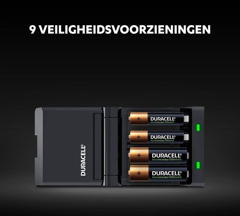 Duracell - CEF27 Batterijlader - Inclusief 2x AA en 2x AAA - Snelladen