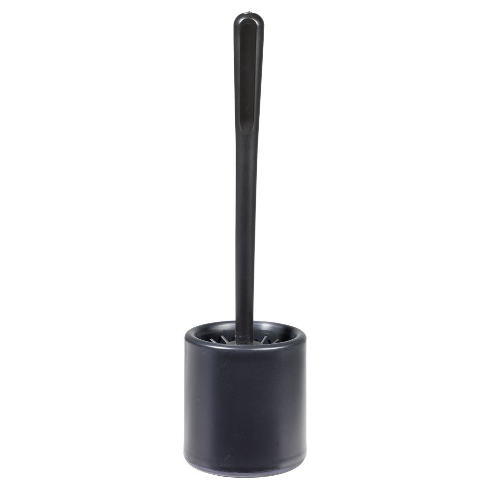 Brosse WC silicone ronde avec support noir