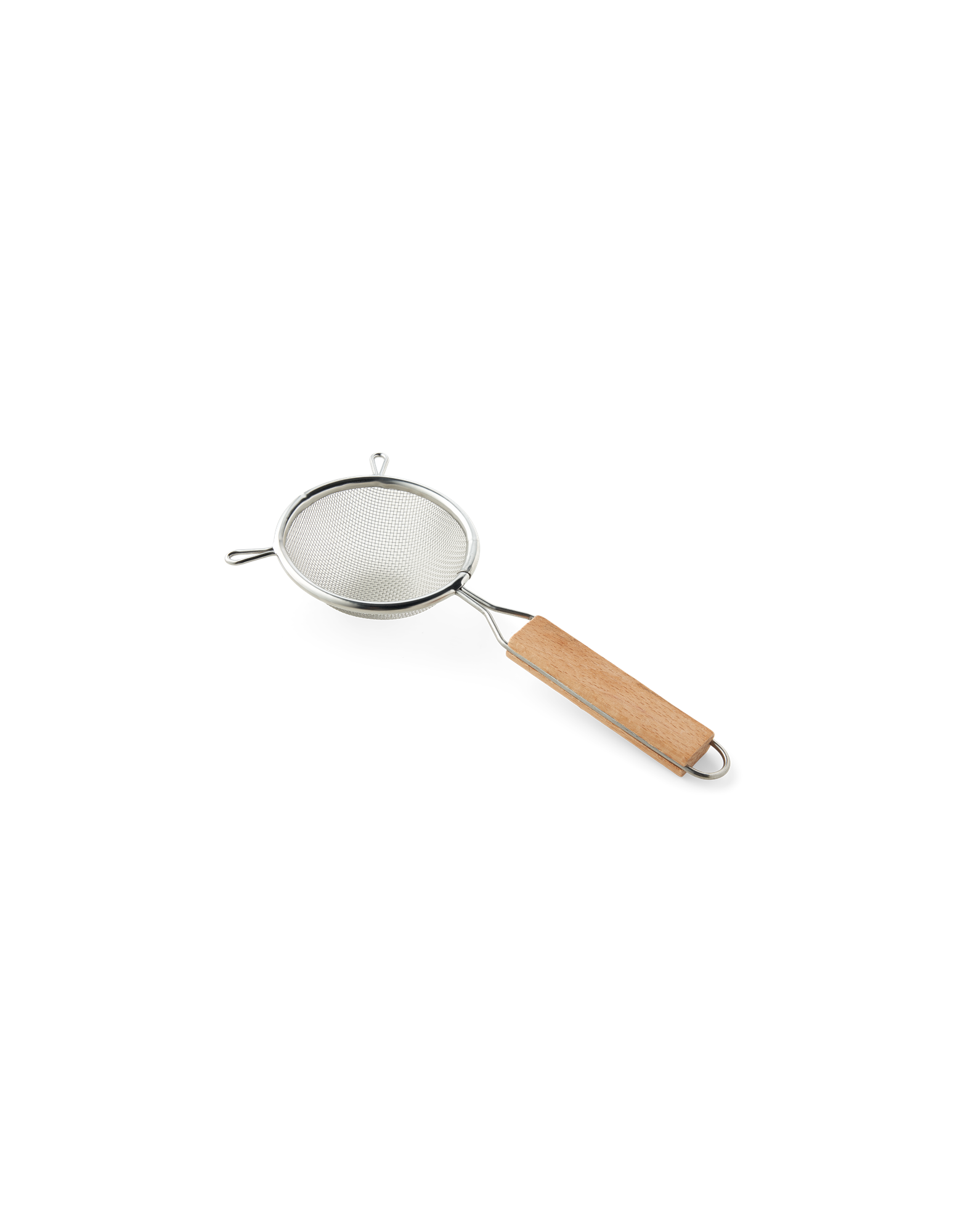 Sigte | Bøgetræ/rustfrit stål. 8 cm. | Silver