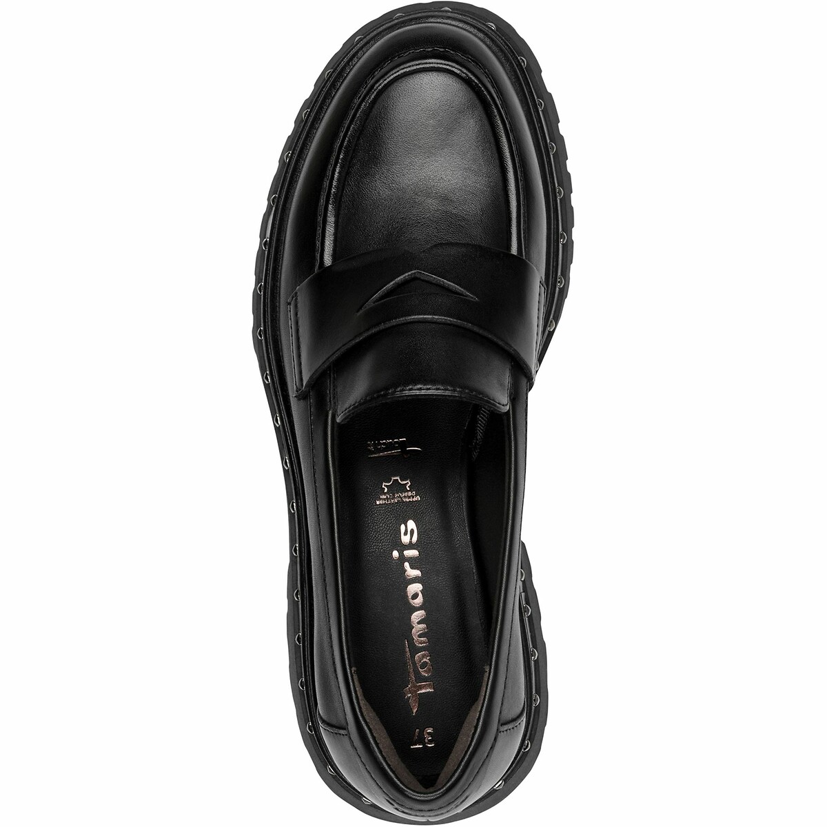 TAMARIS<br>Mocassins em leer