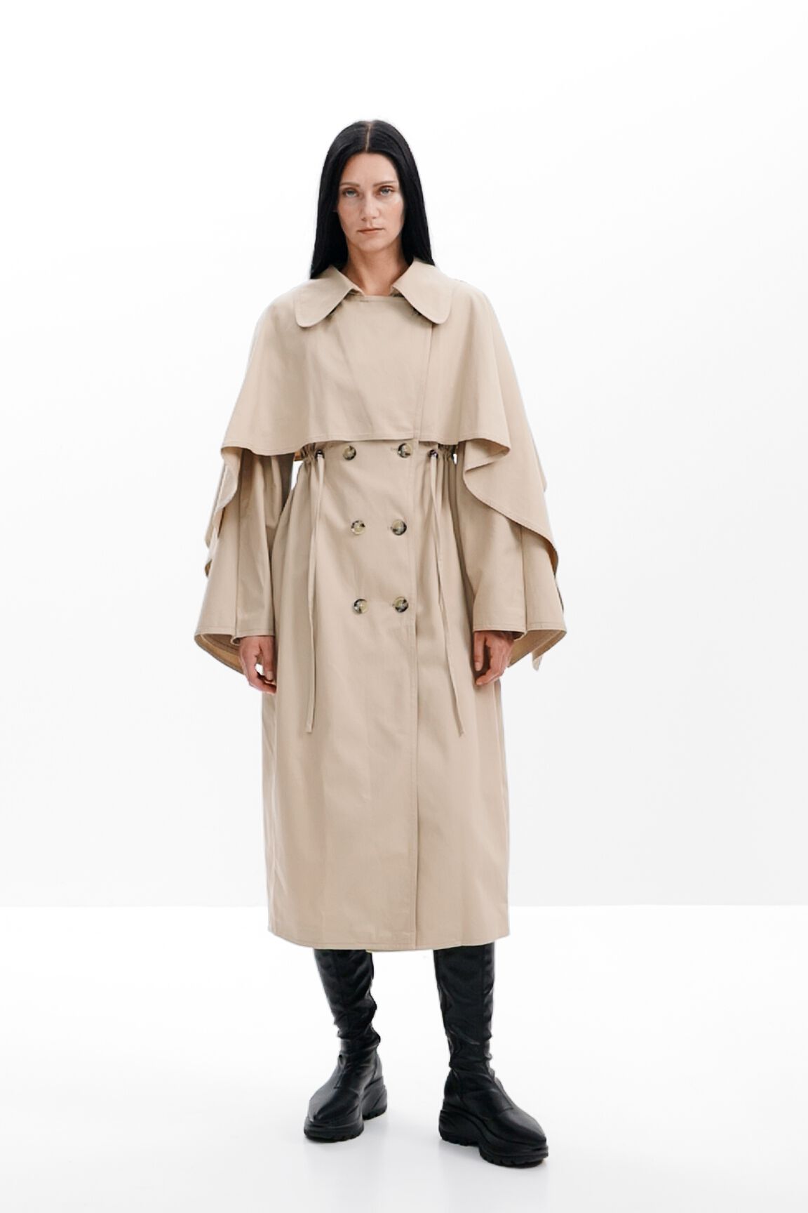 Trench coat Maitrepierre com mangas morcego