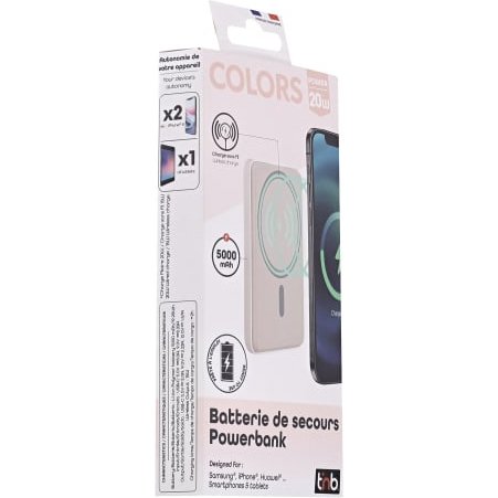 T'nB PBUMAG5PK banque d'alimentation électrique 5000 mAh Recharge sans fil Rose