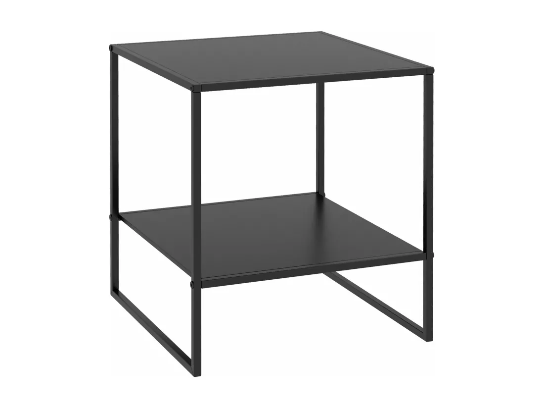 Table basse table d'appoint guéridon bout de canapé 2 niveaux acier noir