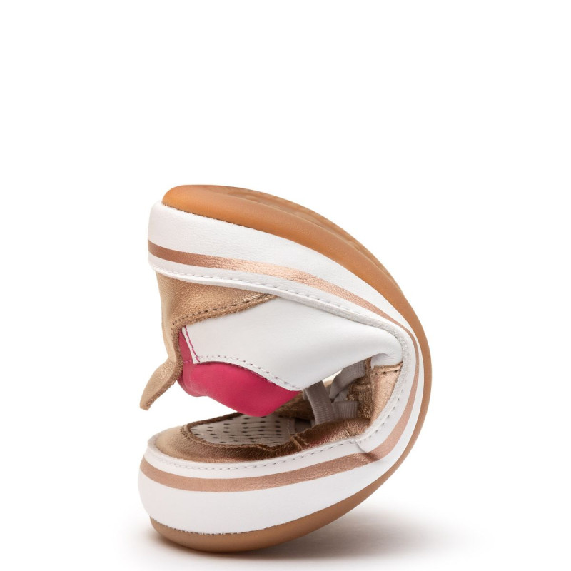 Tip Toey Joey Tip Toey Joey Primeiros Sneakers Ollie White Metalic Salmon Pitaya