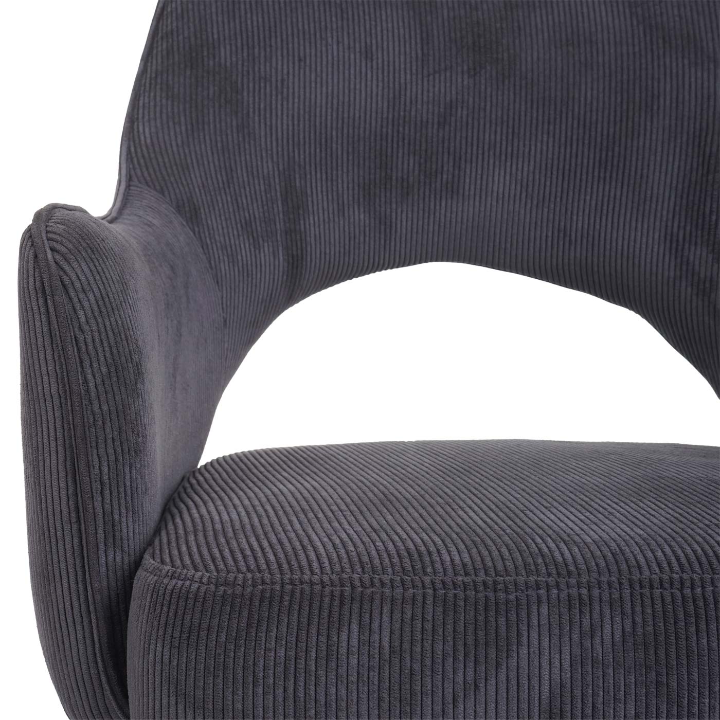 6er-Set Esszimmerstuhl MCW-K30, Küchenstuhl Lehnstuhl, drehbar Auto-Position, Stoff/Textil MVG ~ Kord-dunkelgrau
