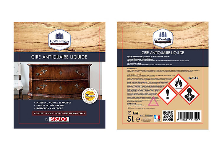 Cire antiquaire bois ciré St Wandrille 5L
