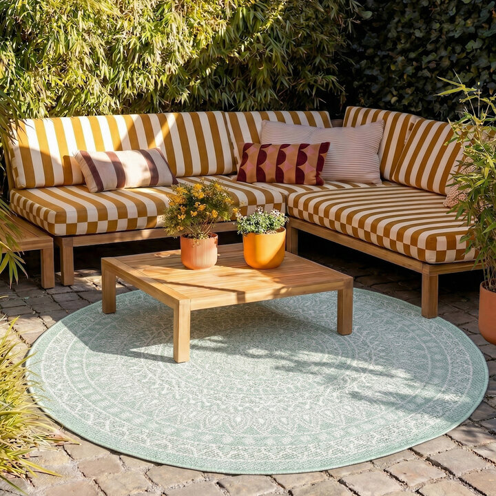 Rond buitenkleed - Summer Azteca Mint