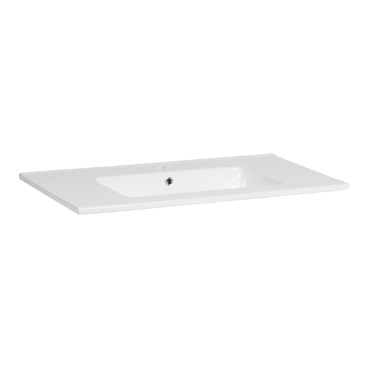 Brauer Starfall wastafel keramiek 80cm met kraangat wit glans
