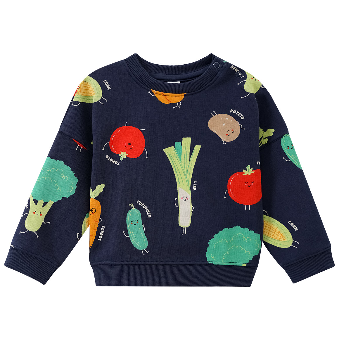 Topomini Baby Sweatshirt mit Gemüse-Allover dunkelblau