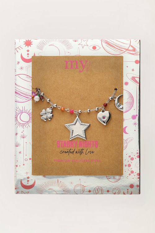 Starry bedelarmband met ster en kralen