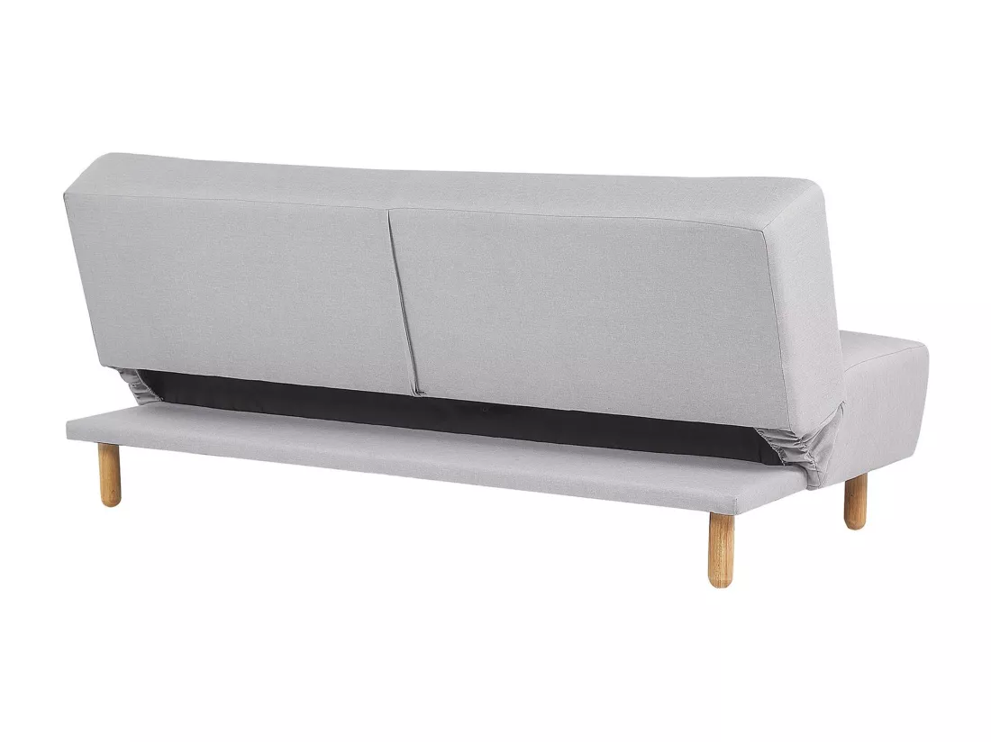 Canapé convertible 3 places en tissu gris clair ALSTEN