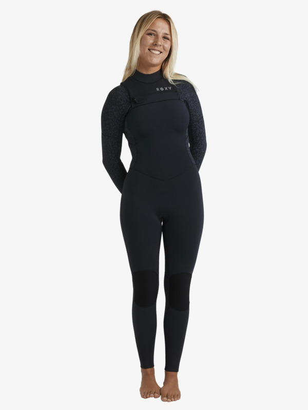 5/4 Swell Natural Combinaison de surf zip poitrine Noir Femme