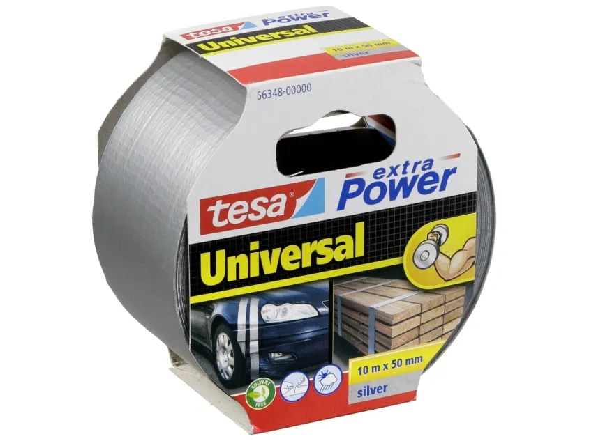 tesa® EXTRA POWER stoftape universal 10m x 50mm sølv
