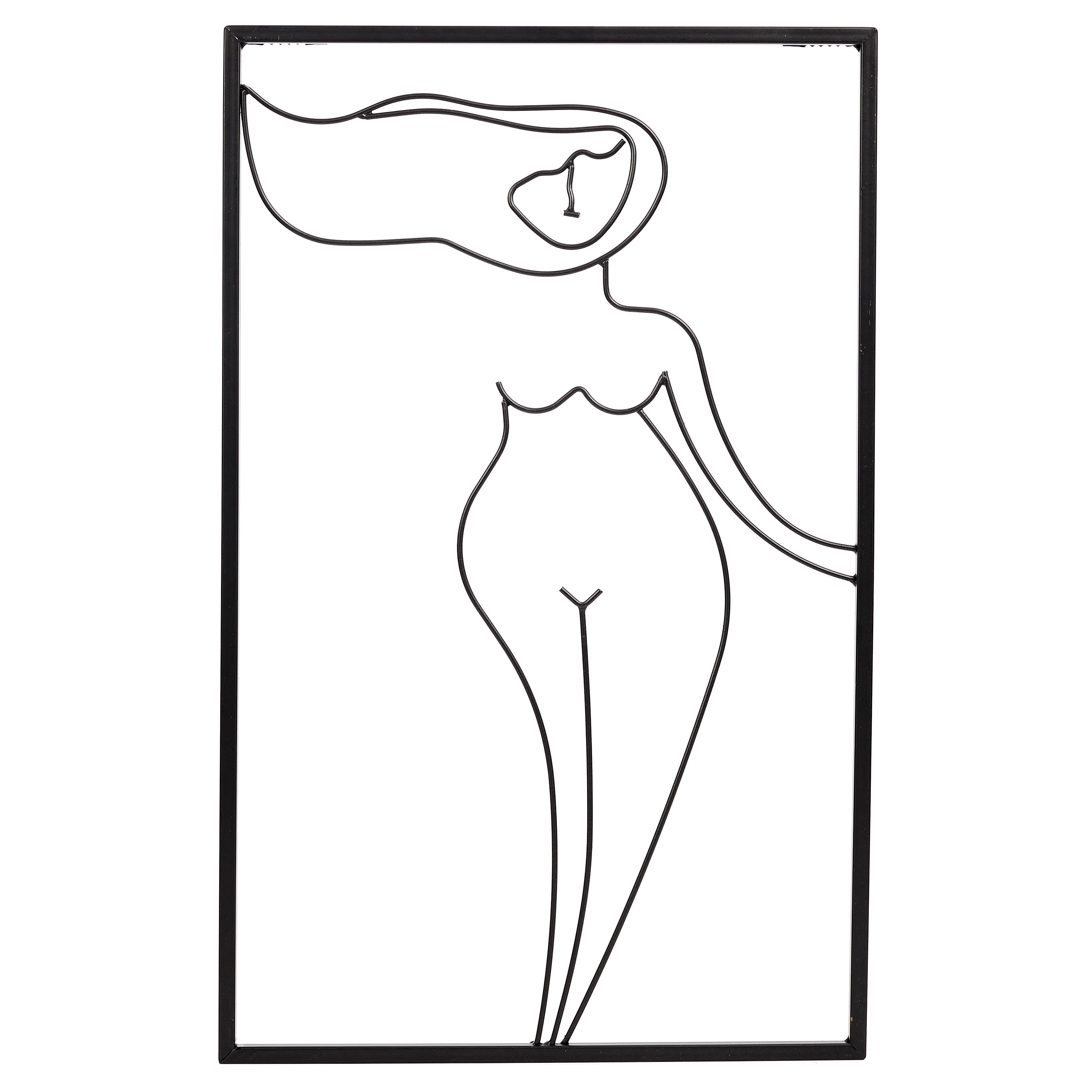 DECORATION MURALE FILAIRE NOIRE SILHOUETTE 30X48CM