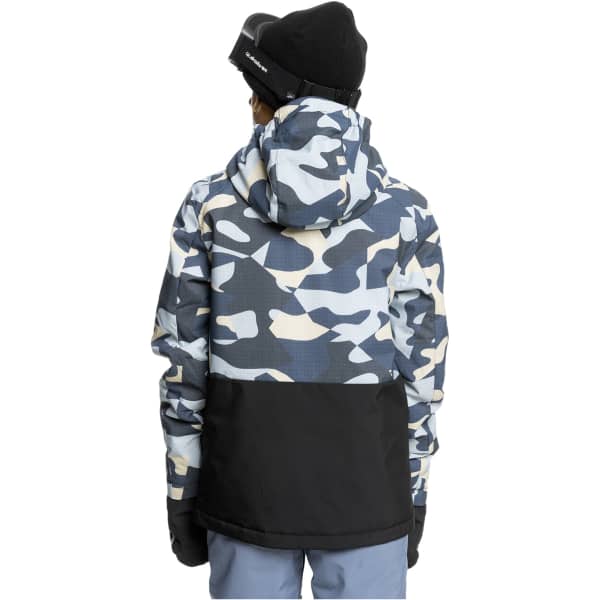 Veste de ski QUIKSILVER MISSION PRINTED BLOCK YTH JK PUZZLE CAMO ICE FLOW